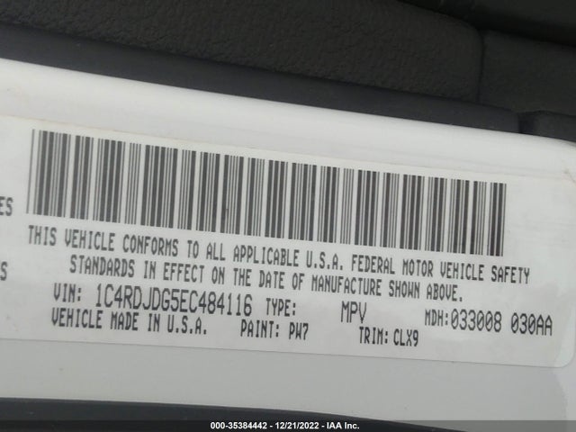 Dodge DURANGO LIMITED 2014 1C4RDJDG5EC484116 Image 10