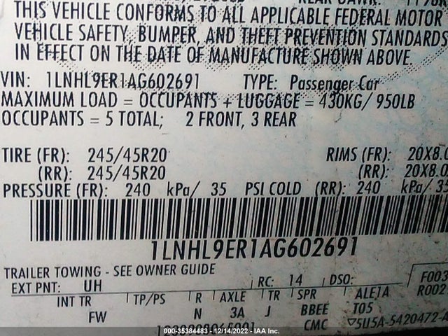 Lincoln MKS 2010 1LNHL9ER1AG602691 Image 10