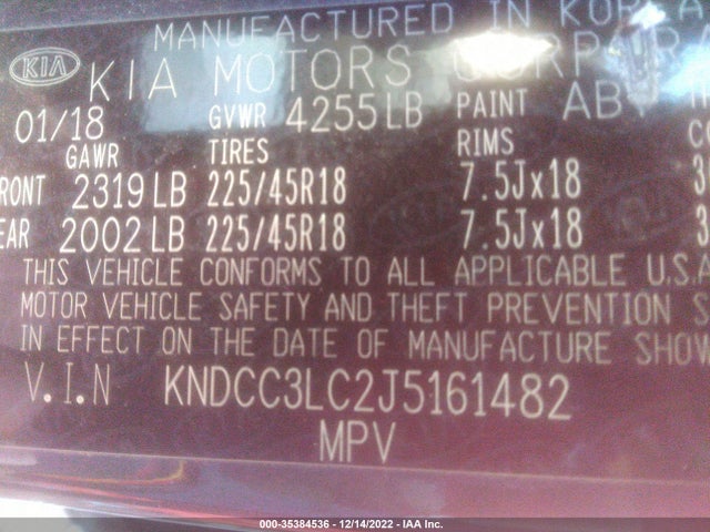 2018 Kia Niro, VIN: KNDCC3LC2J5161482
