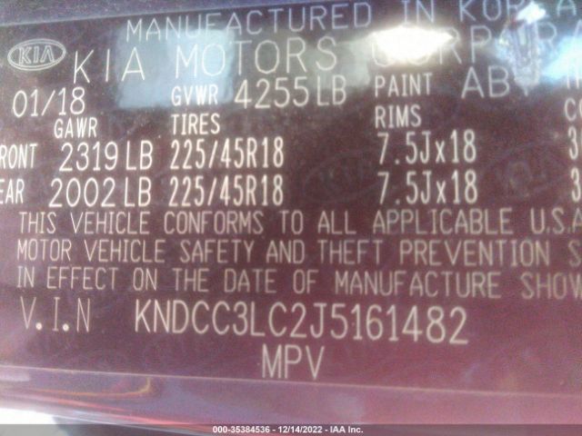 KNDCC3LC2J5161482 KIA NIRO EX