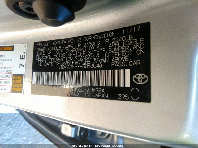2017 Toyota Prius, VIN: JTDKARFPXH3063048