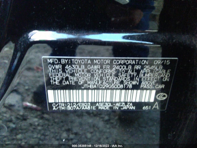 2016 Lexus IS, VIN: JTHBA1D29G5008178