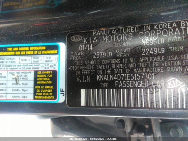 KNALN4D71E5157301 KIA Cadenza Limited