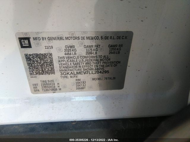 3GKALMEV7LL204295 GMC Terrain Sle