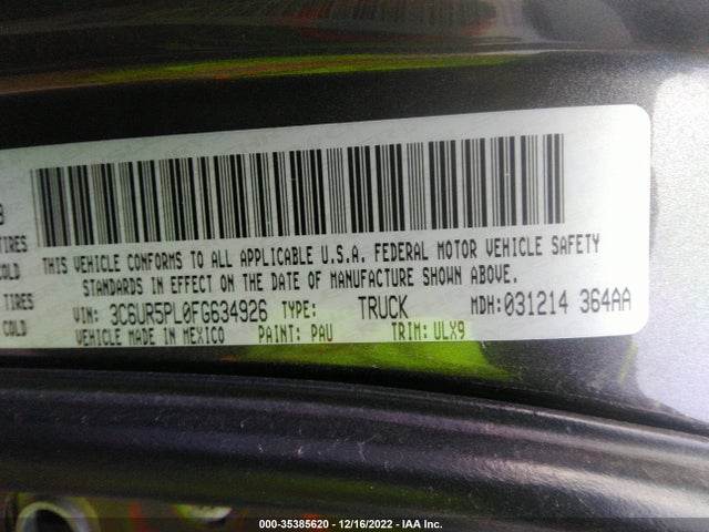 2015 Ram 2500, VIN: 3C6UR5PL0FG634926