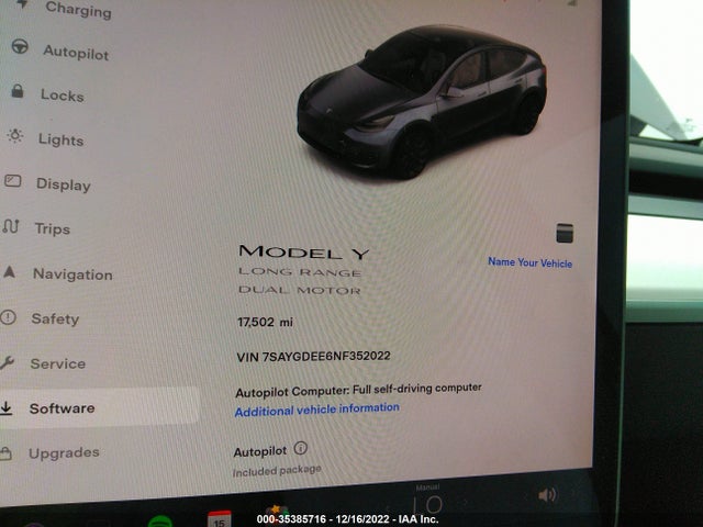 Tesla Model Y 2022 7SAYGDEE6NF352022 Image 7