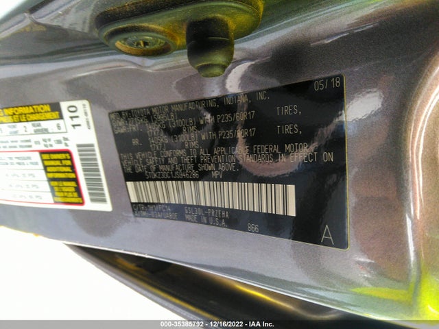 Toyota SIENNA LE 2018 5TDKZ3DC1JS946286 Image 10