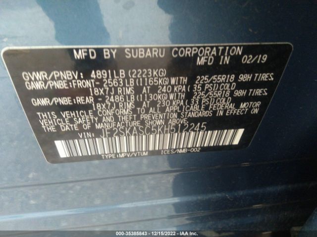 JF2SKASC5KH512245 Subaru Forester Limited