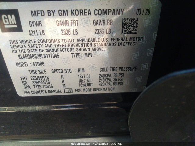 2020 Buick Encore, VIN: KL4MMBS29LB117045