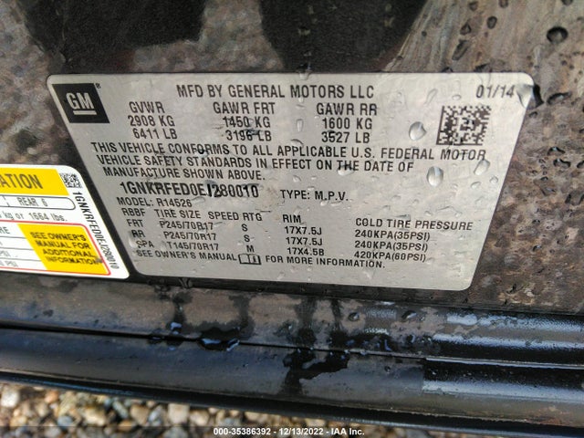 Chevrolet Traverse Ls 2014 1GNKRFED0EJ280010 Image 10