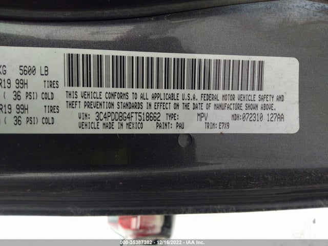Dodge Journey Sxt 2015 3C4PDDBG4FT518662 Image 11