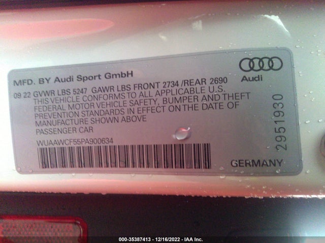 2023 Audi RS 5, VIN: WUAAWCF55PA900634