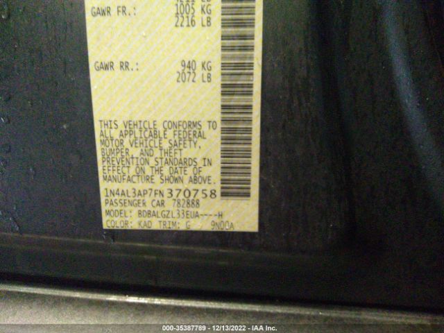 1N4AL3AP7FN370758 Nissan Altima 2.5 S