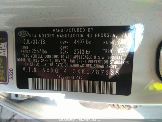 5XXGT4L3XKG287335 KIA Optima S