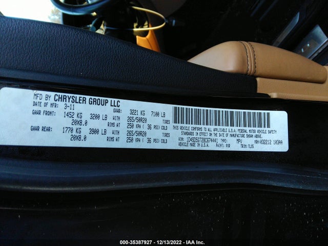 Dodge Durango Citadel 2011 1D4SD5GT2BC674441 Image 10
