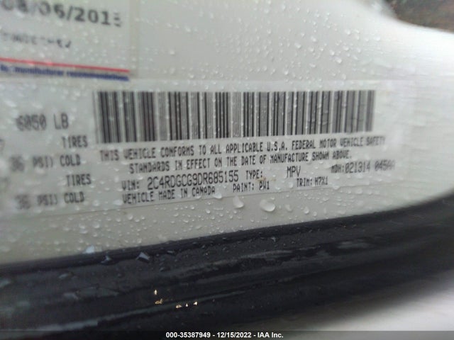 2013 DODGE GRAND CARAVAN SXT VIN: 2C4RDGCG9DR685155