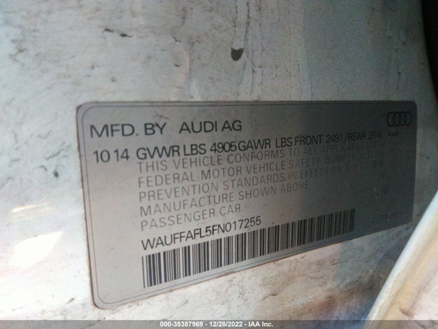 2015 Audi A4, VIN: WAUFFAFL5FN017255