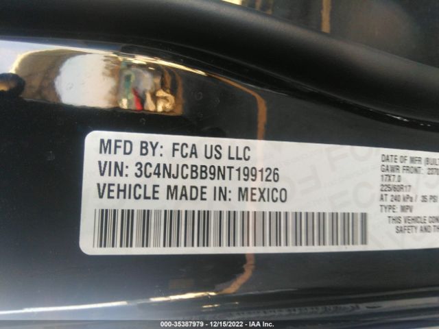 3C4NJCBB9NT199126 Jeep Compass Latitude