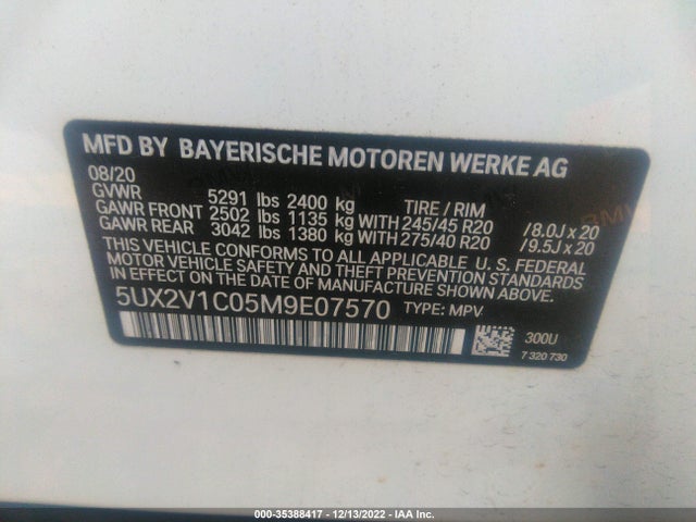 BMW X4 Xdrive30i 2021 аукцион фото