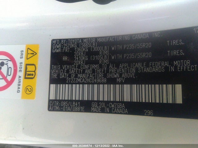 Lexus Rx Rx 350 2017 2T2ZZMCA2HC049688 Image 8