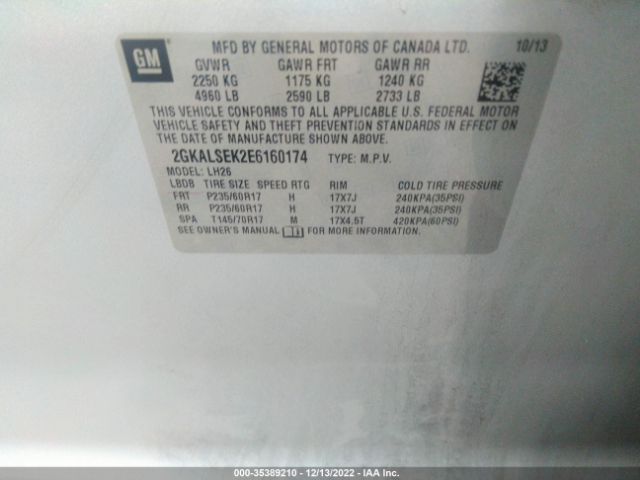 2GKALSEK2E6160174 GMC Terrain Slt
