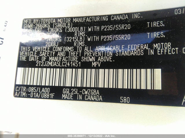 2020 Lexus RX, VIN: 2T2JZMDA5LC241451