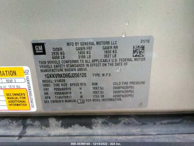 GMC ACADIA SLT 2016 1GKKVRKD6GJ256120 Image 9
