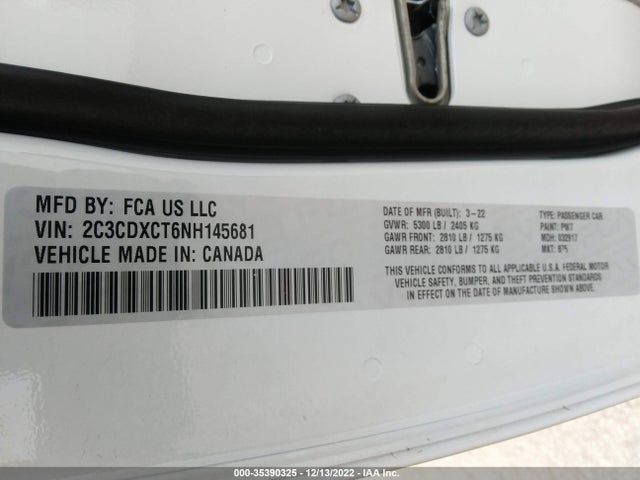 Dodge CHARGER R/T 2022 2C3CDXCT6NH145681 Image 9