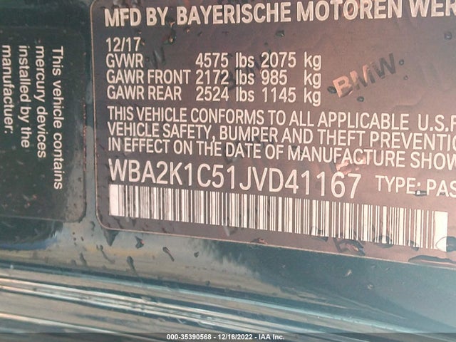 2018 BMW 2 Series, VIN: WBA2K1C51JVD41167