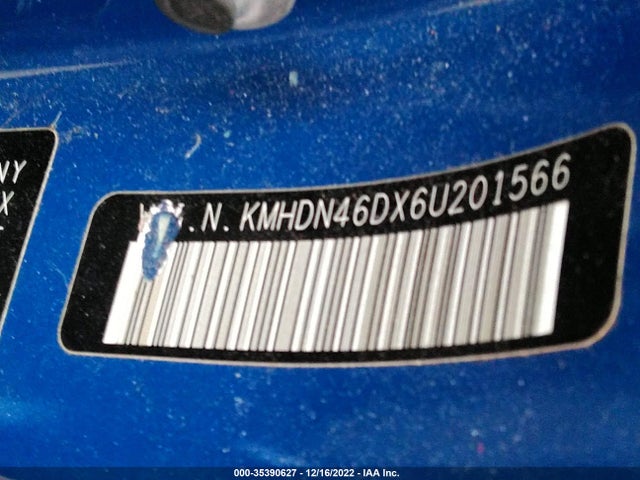 2006 HYUNDAI ELANTRA GLS/LIMITED VIN: KMHDN46DX6U201566