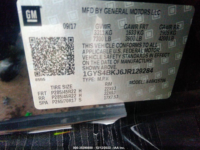 2018 Cadillac Escalade, VIN: 1GYS4BKJ6JR129284
