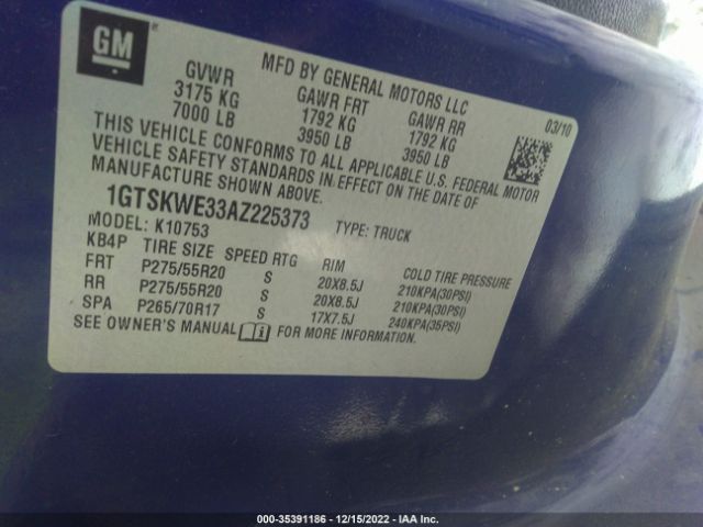 1GTSKWE33AZ225373 GMC Sierra 1500 Slt