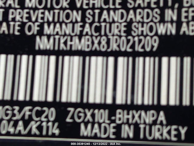 2018 Toyota CH-R, VIN: NMTKHMBX8JR021209