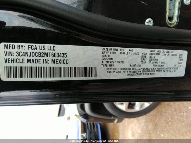 2021 Jeep Compass, VIN: 3C4NJDCB2MT603435