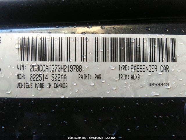 2C3CCAEG7GH219788 Chrysler 300 300c