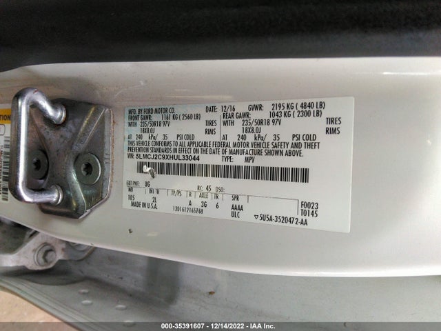Lincoln MKC SELECT 2017 5LMCJ2C9XHUL33044 Image 11