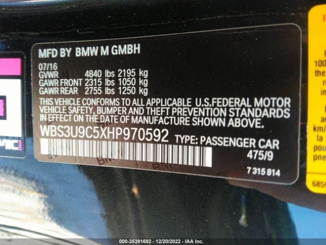 WBS3U9C5XHP970592 BMW M4