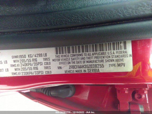 ZFBCFAAH3GZ038255 Fiat 500L POP