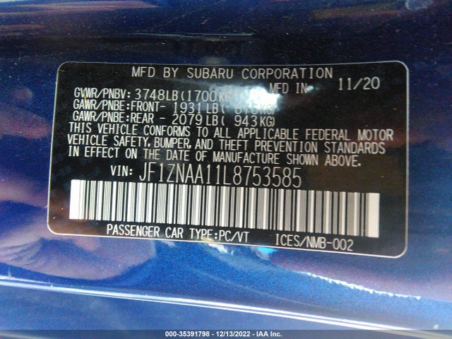 2020 Toyota 86, VIN: JF1ZNAA11L8753585