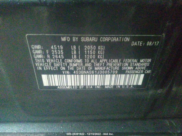4S3BNAS61J3005709 Subaru Legacy Sport
