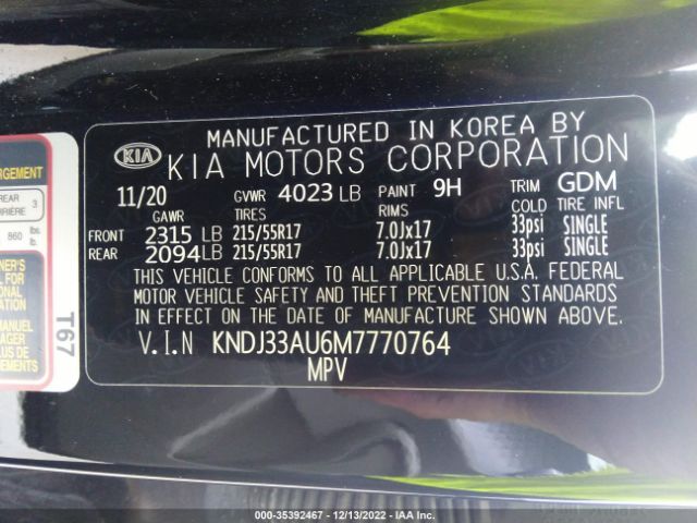 KNDJ33AU6M7770764 KIA SOUL EX