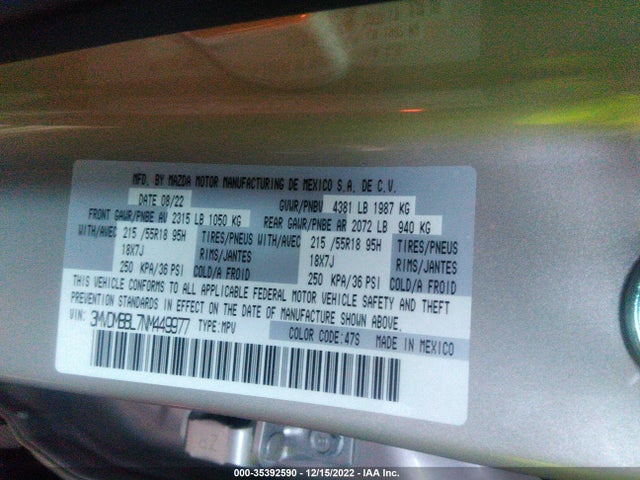 2022 Mazda CX-30, VIN: 3MVDMBBL7NM449977