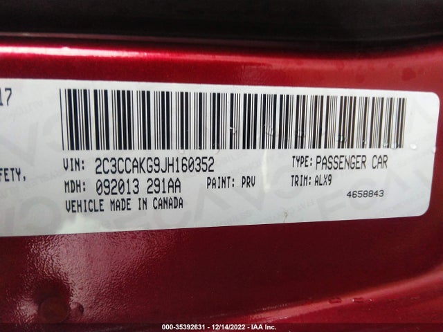 2C3CCAKG9JH160352 Chrysler 300 Limited
