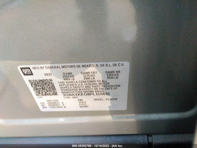 Chevrolet EQUINOX LT 2023 3GNAXKEG8PL115631 Image 9