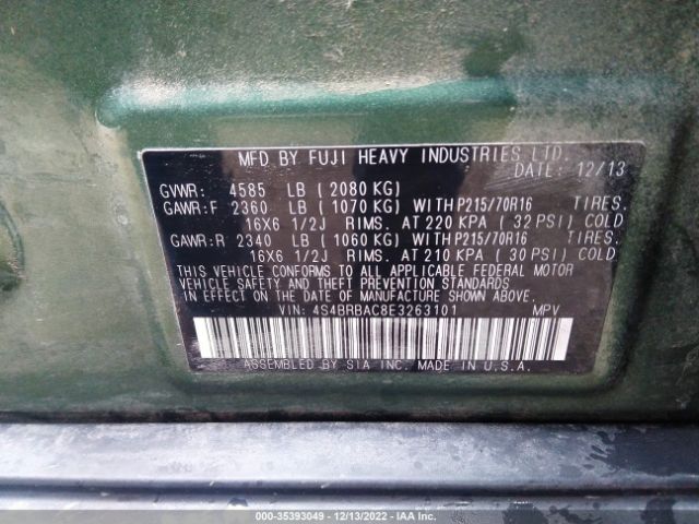 4S4BRBAC8E3263101 Subaru Outback 2.5i
