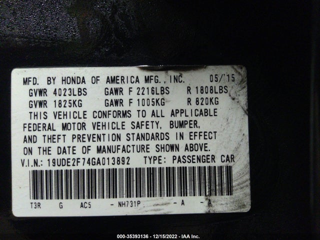 Acura Ilx W 2016 19UDE2F74GA013892 Image 9