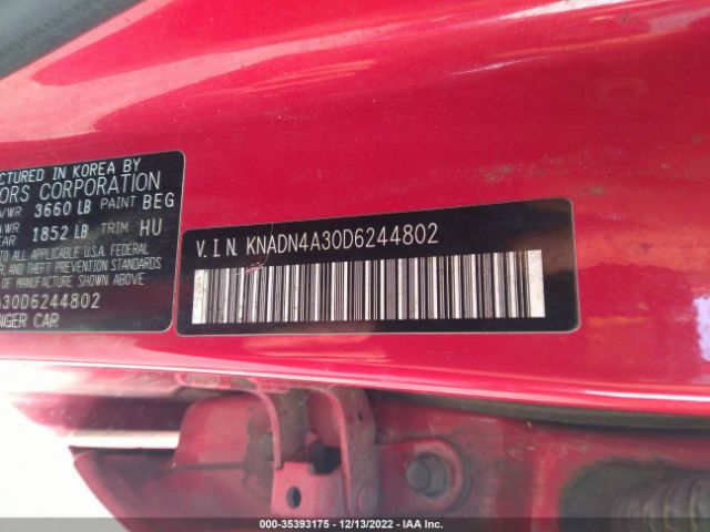 KNADN4A30D6244802 KIA RIO EX