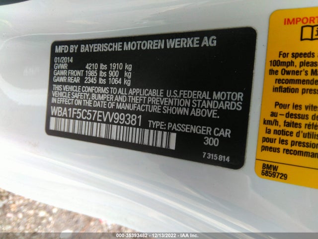 2014 BMW 2 Series, VIN: WBA1F5C57EVV99381