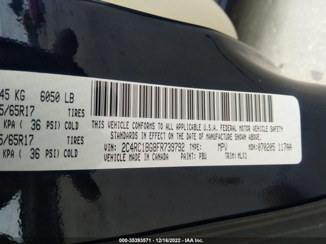 2015 Chrysler Town & Country, VIN: 2C4RC1BG8FR739792