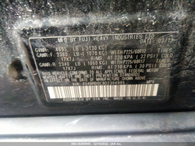 4S4BRDSC9D2304995 Subaru Outback 3.6r Limited